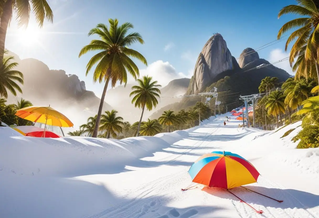 Skidåkning i Rio de Janeiro illustration