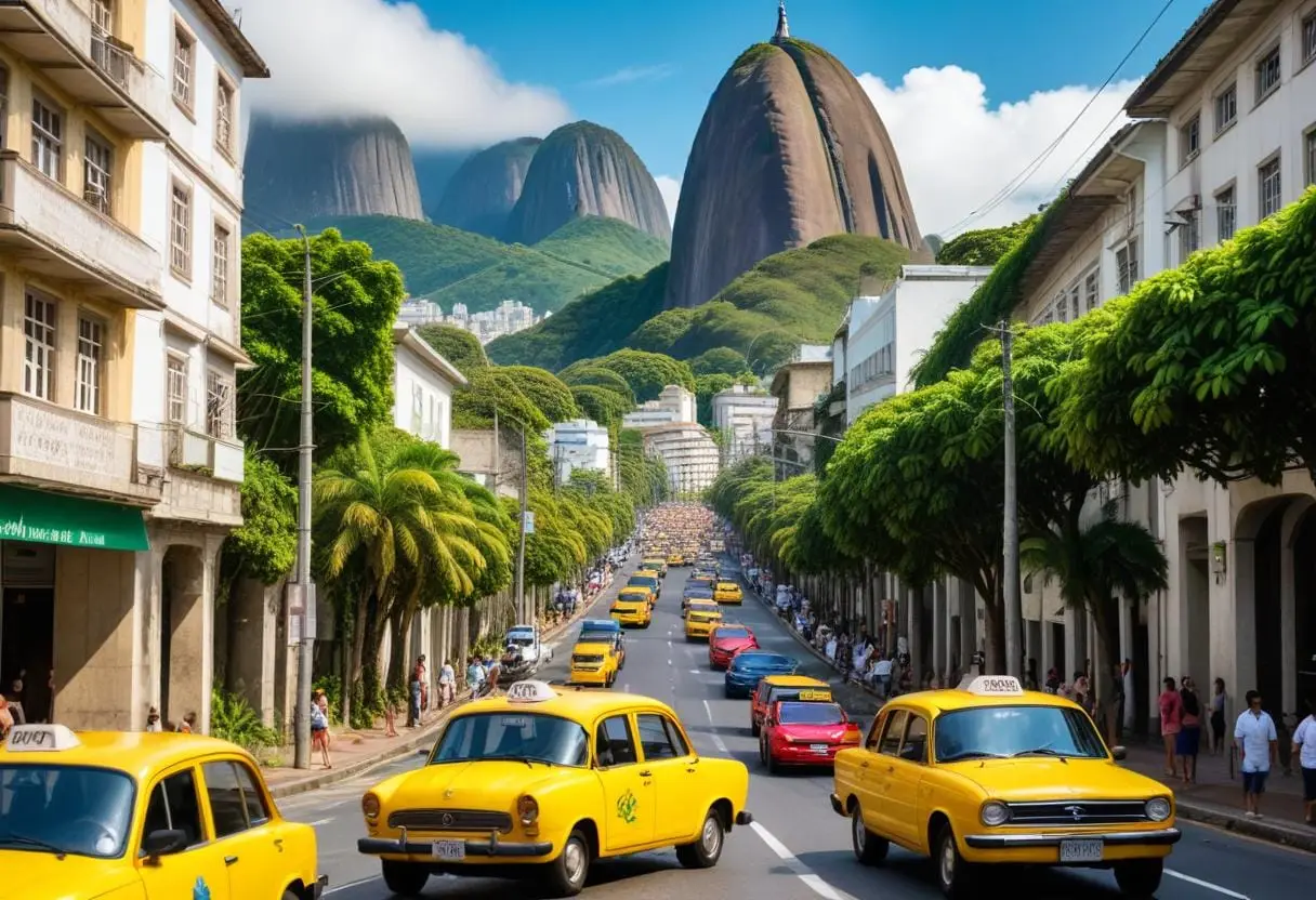 Taxi i Rio de Janeiro illustration