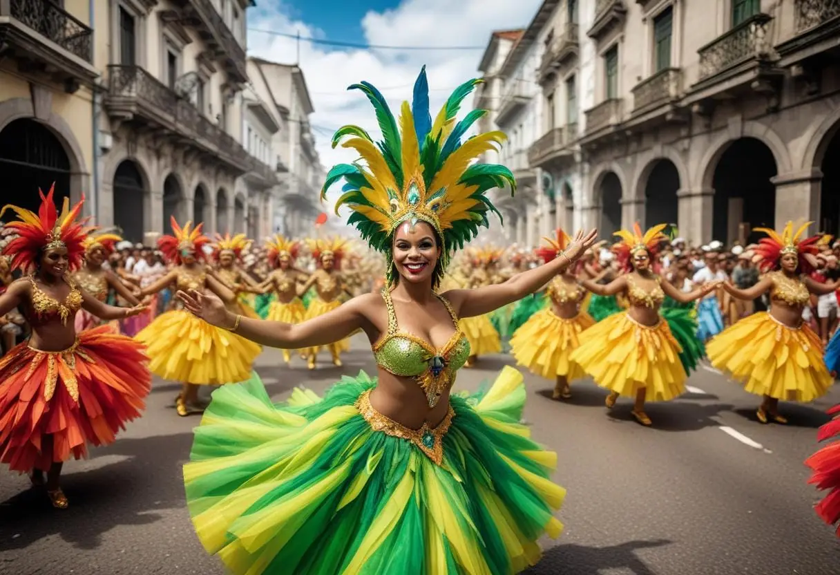 Traditionell dans och festligheter i Rio de Janeiro illustration